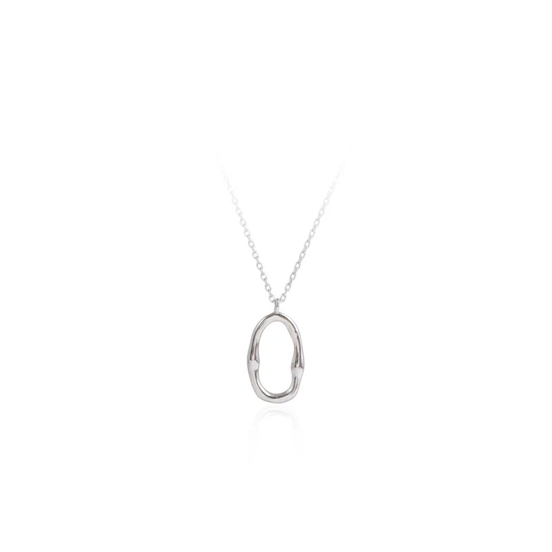 Oval Circle Pendant Necklace