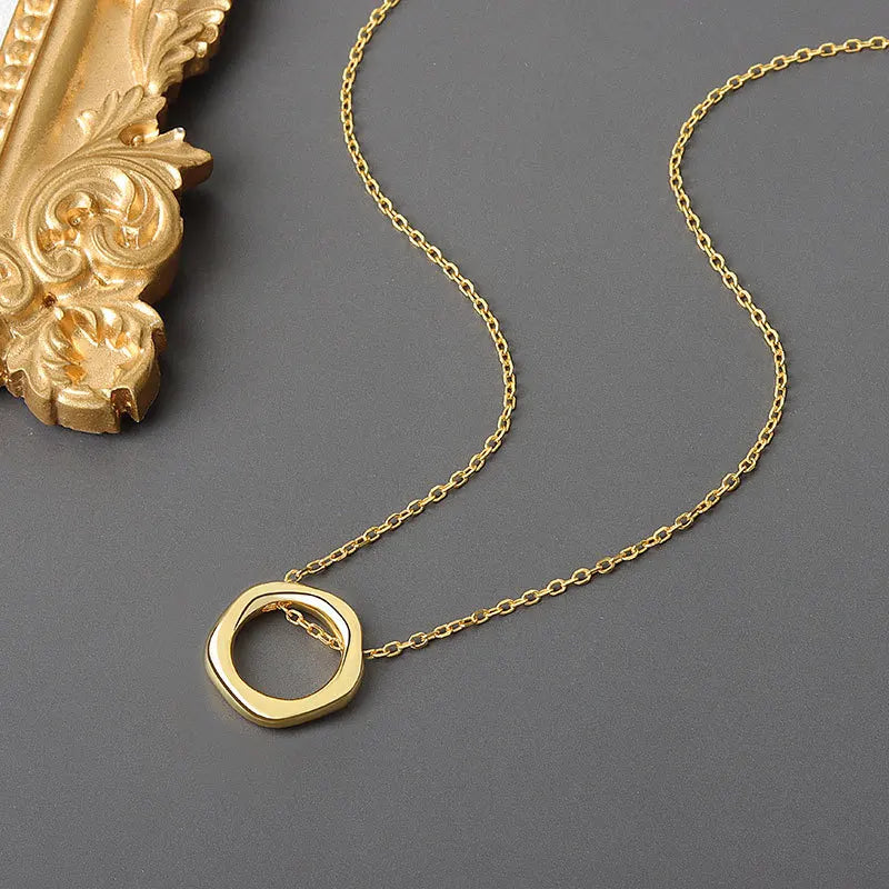 Irregular Hoop Shape Pendant Necklaces