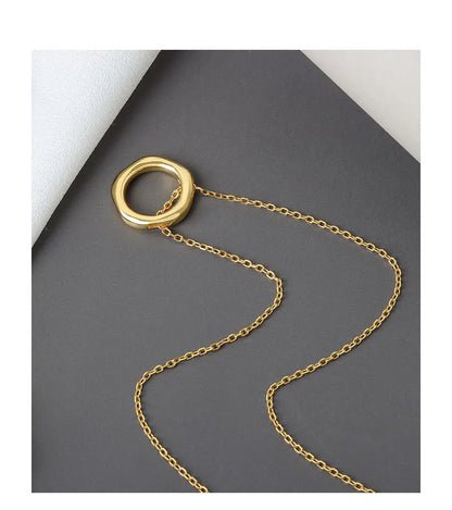 Irregular Hoop Shape Pendant Necklaces