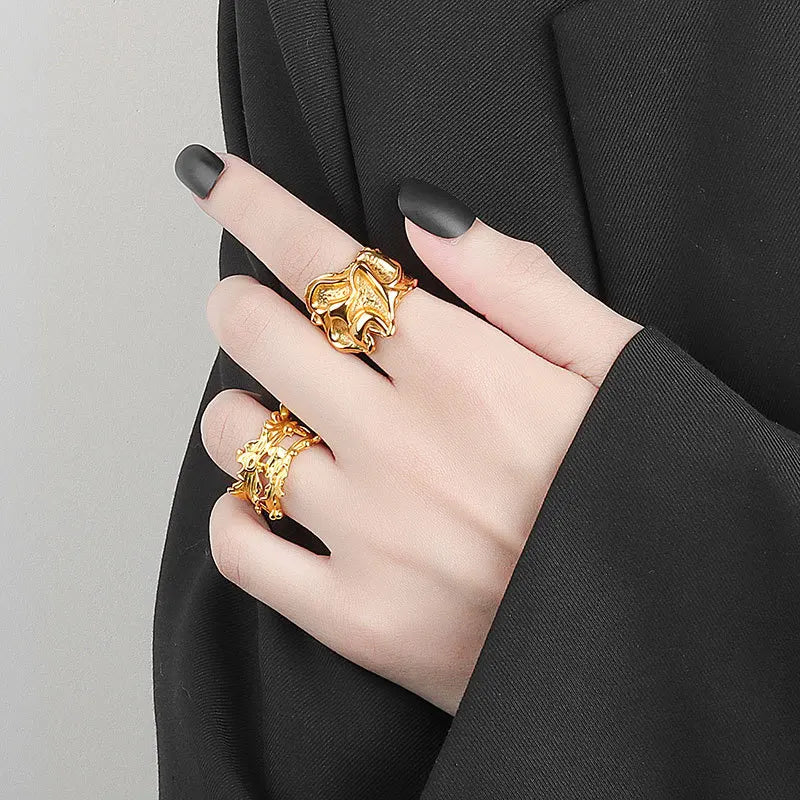 ICHORS Molten Fluid Contemporary jewelry Irregular Flow Ring