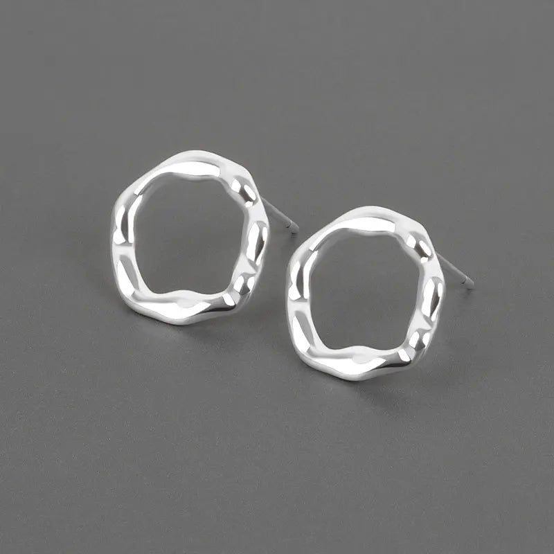 ICHORS Molten Fluid Contemporary jewelry Irregular Hollow Round Earrings