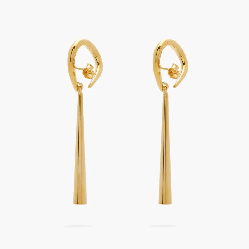 Stroke Drop Tassel Earrings