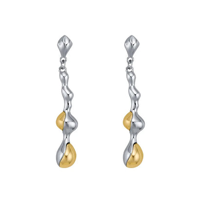 Two-tone Irregular Drop Earrings