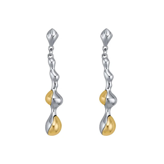 Two-tone Irregular Drop Earrings