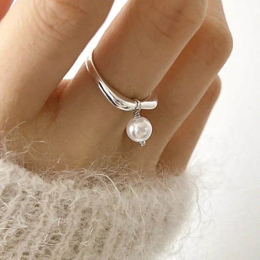 Pearl Drop Pendant Ring